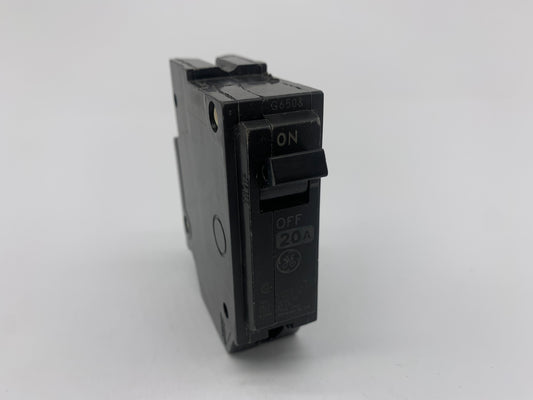 General Electric THQL1120 Circuit Breaker, 1-Pole 20-Amp Thick Series, Black - Reconditioned