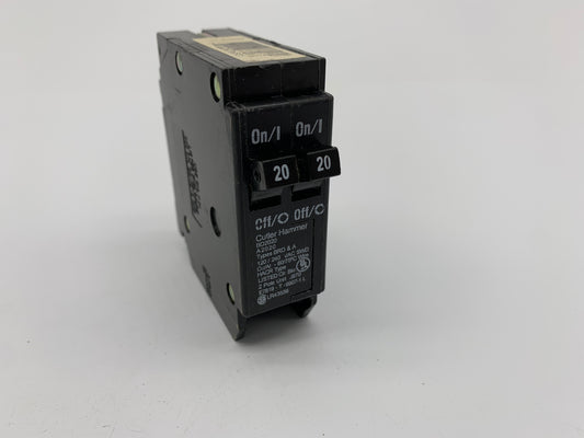 Cutler-Hammer CHBD2020 1-1 Pole 20-20 Amp Type BD Circuit Breaker - Used