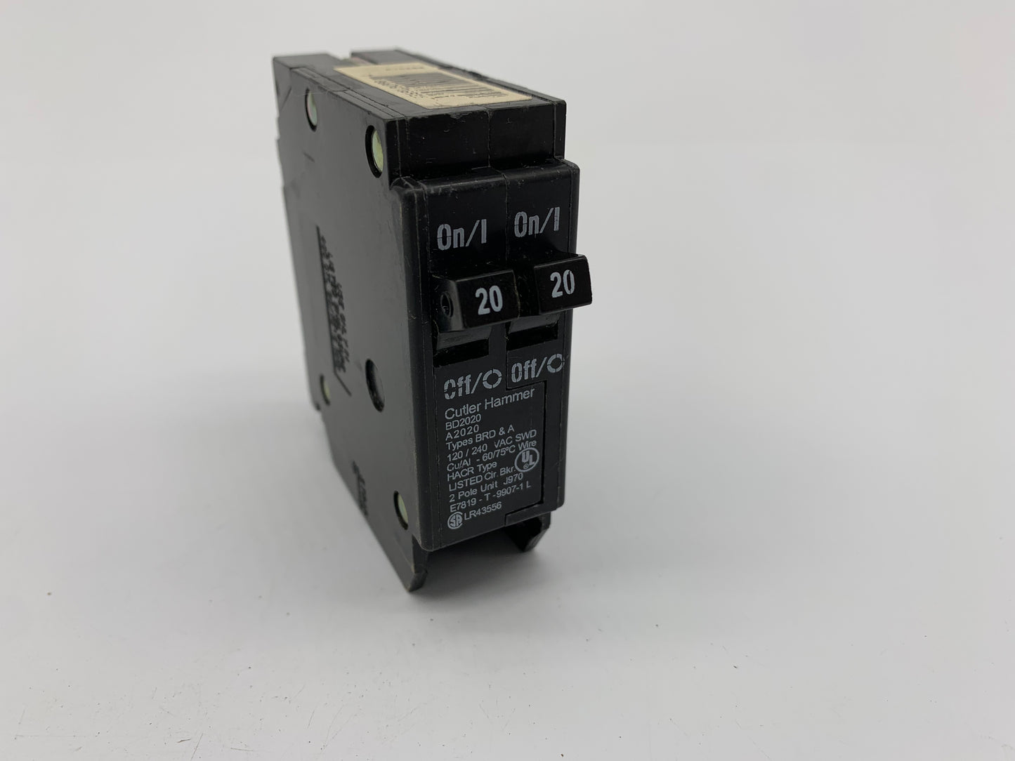 Cutler-Hammer CHBD2020 1-1 Pole 20-20 Amp Type BD Circuit Breaker - Used