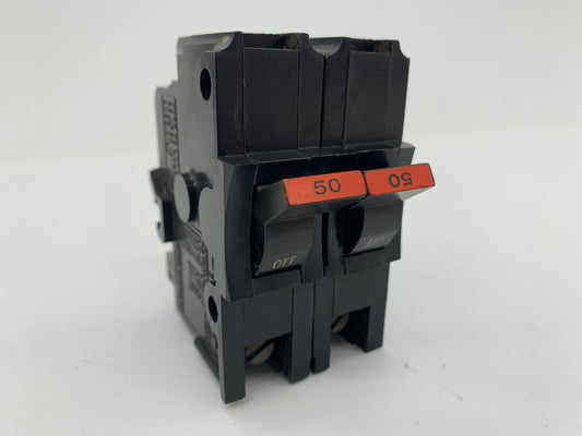 FPE NA250 2P 50A Thick Series Stab-Lok Circuit Breaker - Used