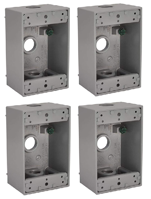 Bell 5324-0 Three Outlets 3/4 in. Single Gang Box 4 Pack - New