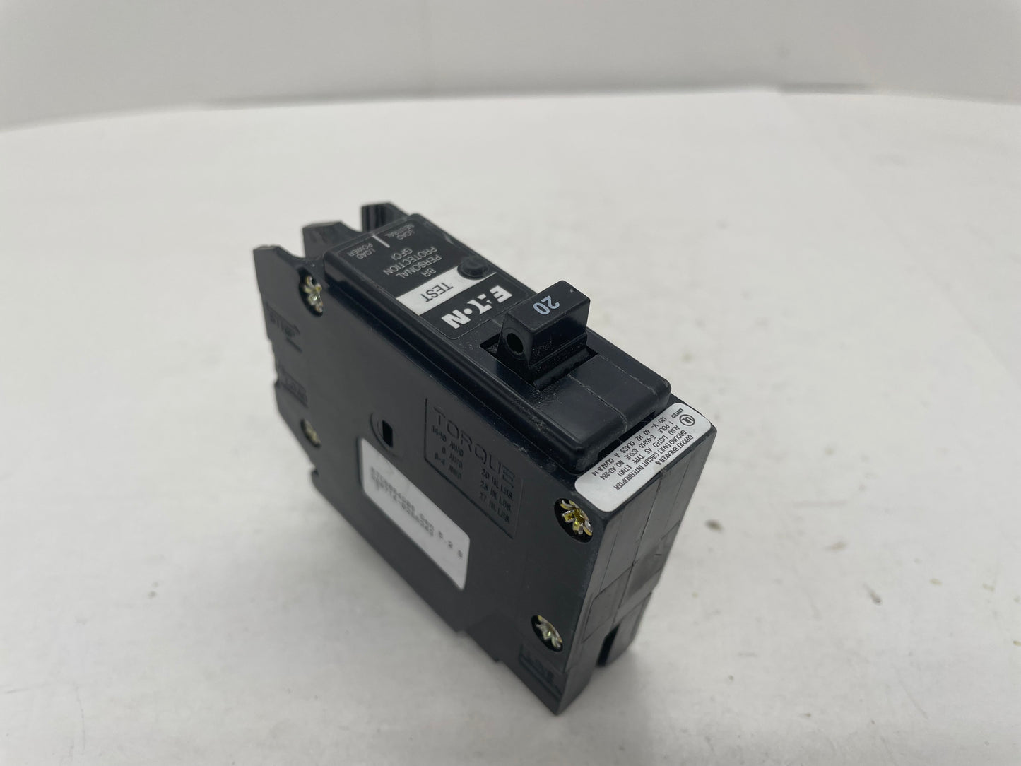 Eaton BRP120GF Circuit Breaker 20A 1P 120V 10 kAIC Type BR Ground Fault - Reconditioned