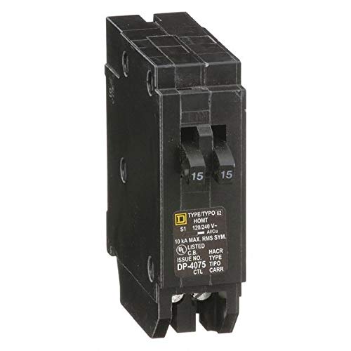 Square D HOMT1515 HOMT Homeline Two 1-Pole 15Amp Tandem Circuit Breaker - New