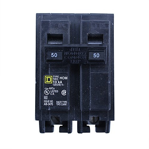 Square D HOM250 Circuit Breaker 120/240VAC 50A 10kA 2P - New