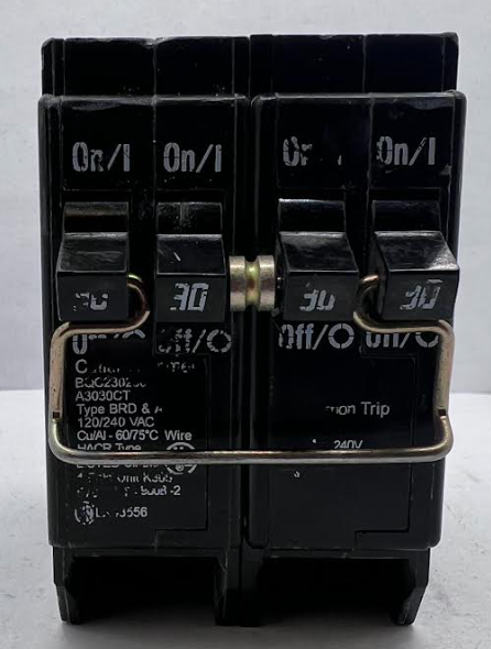 Cutler-Hammer BQC230230 Two 2P 30A Quad Circuit Breaker - Used