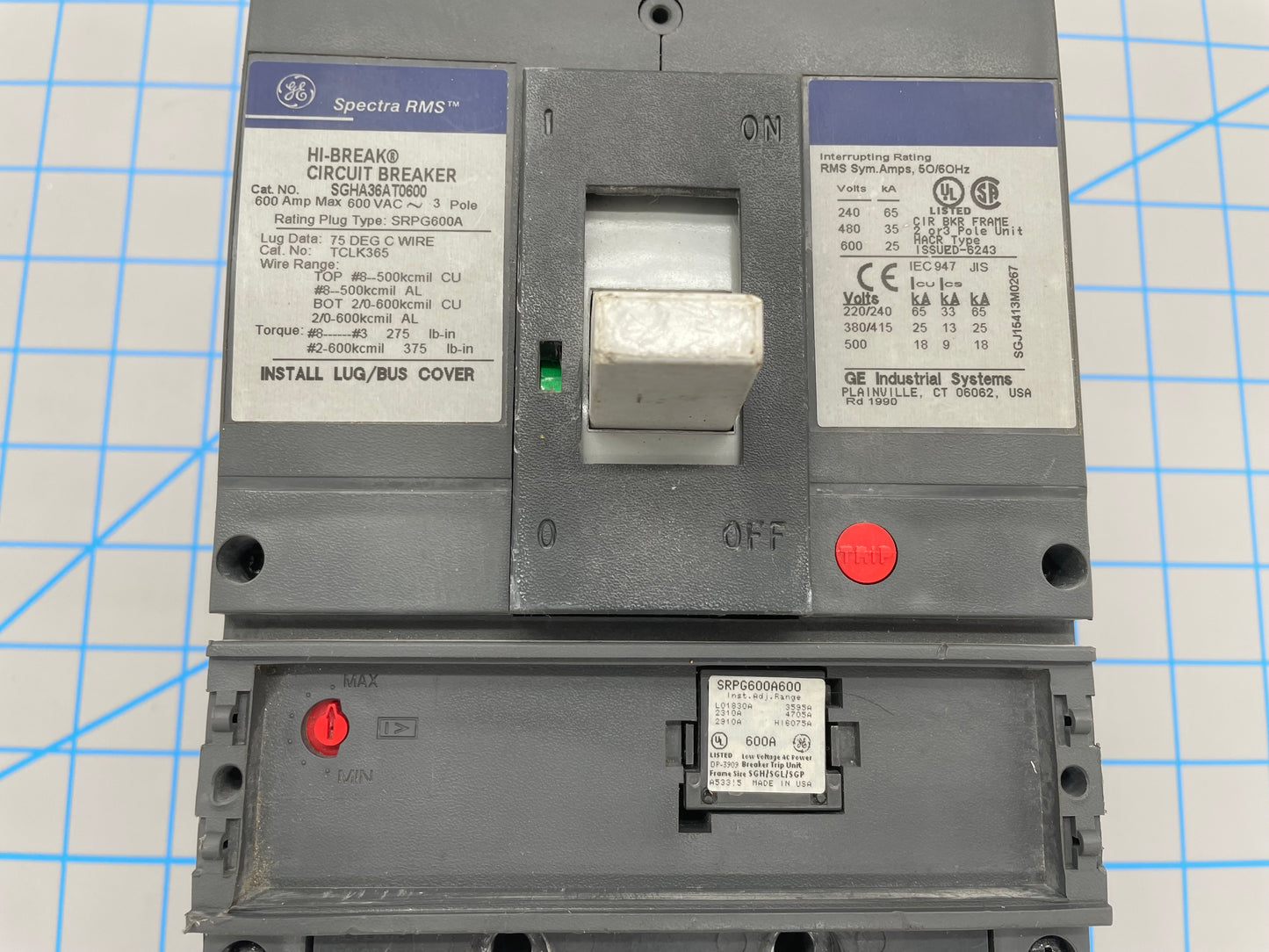 GE SGHA36AT0600 3P 600V 600A Circuit Breaker - Reconditioned