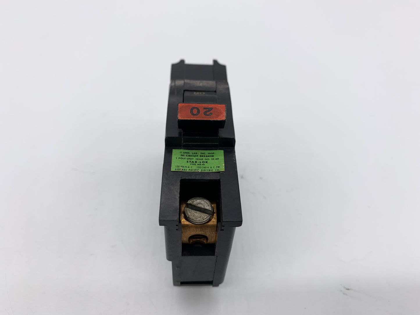 FEDERAL PACIFIC NA120 20A 1P STAB-LOK THICK SERIES CIRCUIT BREAKER - Reconditioned