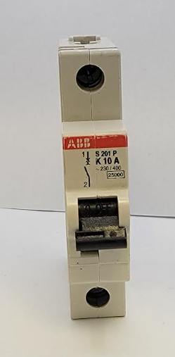 ABB S201PK10A 10A 1 Pole 230 V DIN Rail Mounted Circuit Breaker - Used