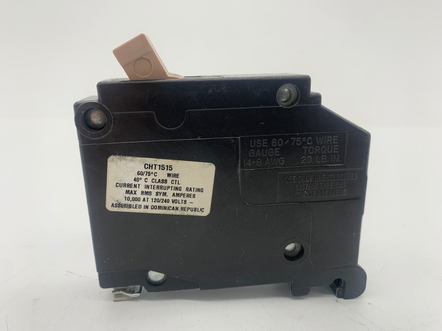 Cutler-hammer CHT1515 1P 15A Tandem Circuit Breaker - Reconditioned