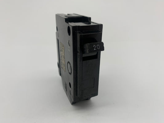 General Electric THQL1120 Circuit Breaker, 1-Pole 20-Amp Thick Series, Black - Used