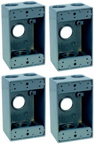 Eaton Crouse-Hinds Series TP7050 5 3/4" Holes Gray Weatherproof Outlet Box 4PK - New