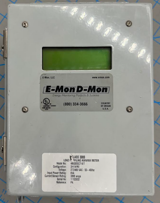E-Mon D-Mon 4803200CT 3200A 277-480VAC 50-400Hz 3-4 Wire Load Profiling Meter - Used