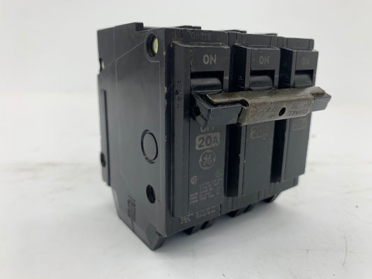 GE Industrial THQL32020 Breaker, 20A, 3P, 120/240V, 10 kAIC, Q-Line Series - Reconditioned