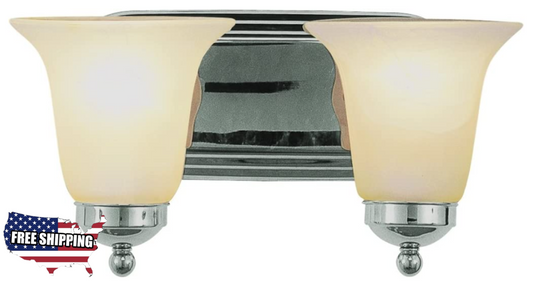 Trans Globe 3502PC 2 Light Bath Bar, Please Refer to Pictures for Dimensions - New