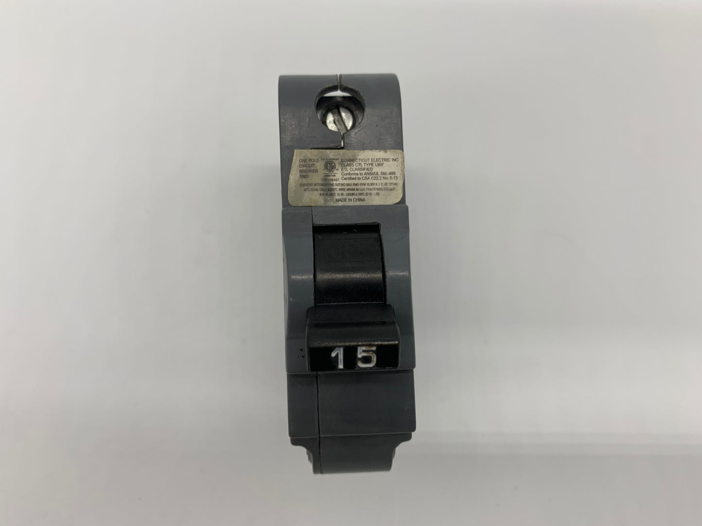 UBIF15N Connecticut Electric Stab-Lok 1 Pole 15 Amp Thick Series - Reconditioned