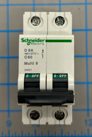 Schneider Electric 24521 8 Amp 240 V 5kA DIN Rail Circuit Breaker - New