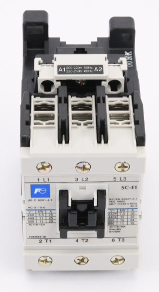 Fuji Electric SC-E1 32 Amp 3 N.O. Power Poles 240 VAC 60Hz IEC contactor - New