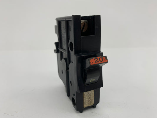FEDERAL PACIFIC NA120 20A 1P STAB-LOK THICK SERIES CIRCUIT BREAKER - Used