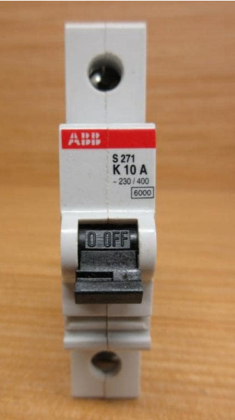 ABB S271K10A 10 A 1 Pole 277-480 V DIN Rail Mounted Circuit Breaker - Used