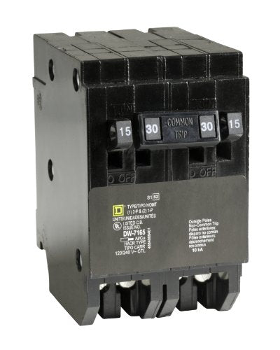 Square D HOMT1515230 Two 15A 1Pole One 30A 2Pole Circuit Breaker - New
