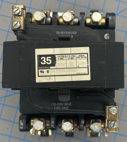 General Electric CR353GJ3AA1 3 Pole 120 Amp Per Pole 115-120V 60 Hz Contactor - Reconditioned